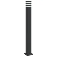 Lampy ogrodowe - vidaXL Zewnętrzna lampa stojąca, z gniazdem, czarna, 110 cm, aluminium - miniaturka - grafika 1