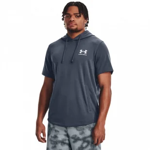 Męska bluza dresowa z kapturem nierozpinana Under Armour UA Rival Terry Nov SS HD - szara - UNDER ARMOUR - Bluzy sportowe męskie - miniaturka - grafika 1