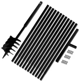 vidaXL vidaXL Świder glebowy z uchwytem, 180 mm, rurą przedłużającą, 13 m, stal - Świdry do ziemi - miniaturka - grafika 1