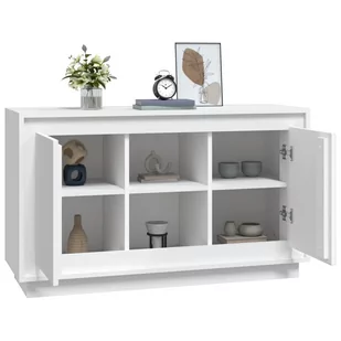 Szafka, biała, 102x35x60 cm, materiał drewnopochodny Lumarko! - Szafki do salonu - miniaturka - grafika 3
