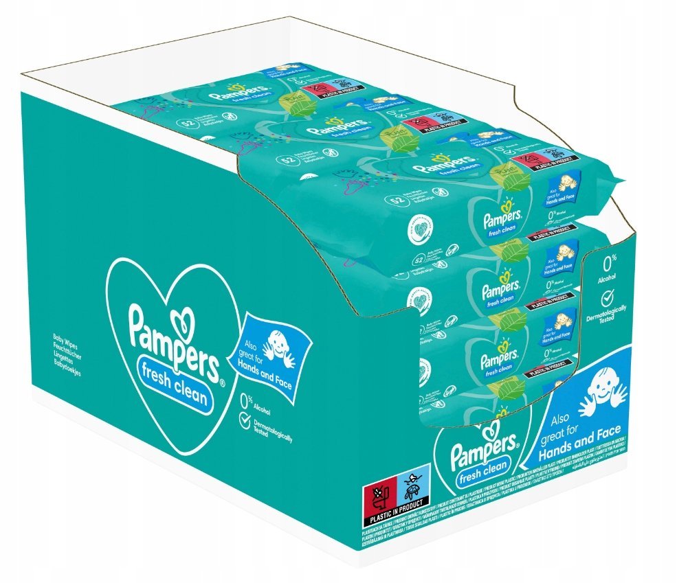 Chusteczki nawilżane Pampers Fresh Clean 12 x 52 (624 szt.)