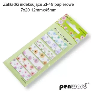 Zakładki indeksujące 12x45mm 7x20szt papierowe - Penword - Zakładki do książek - miniaturka - grafika 1