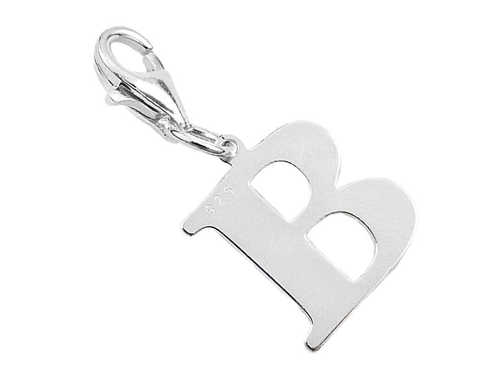 Srebrny charms zawieszka do bransoletki litera literka B