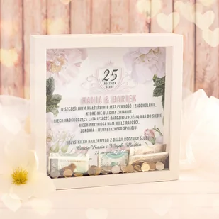 SKARBONKA 3D Prezent na Rocznicę Ślubu Sweet Roses - Skarbonki - miniaturka - grafika 1