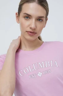 Columbia t-shirt Columbia Trek damski kolor różowy 1992134 - Koszulki sportowe damskie - miniaturka - grafika 1