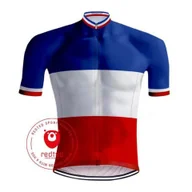 Koszulki rowerowe - Camisola de ciclismo retro Camisola Francesa Campeã Jersey Tricolore - RedTed - miniaturka - grafika 1