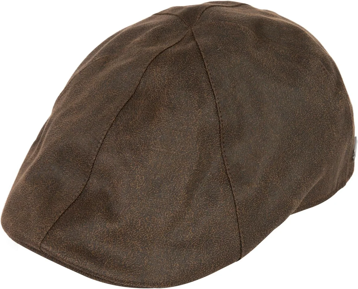 CZAPKA MĘSKA WODOODPORNA ZE SZTUCZNEJ SKÓRY RETRO ROZMIAR M