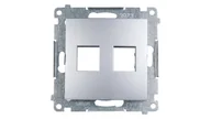 Klawisze i ramki - Kontakt Simon Pokrywa gniazda RJ12/RJ45 srebrna DKP2.01/43 Simon54 - miniaturka - grafika 1