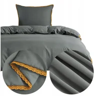 Pościel - Pościel 140x200 2 części z MIKROFIBRY gładka jednolita z koronką Brandon - miniaturka - grafika 1