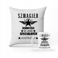 Gadżety dla niej i dla niego - ZESTAW PODUSZKA + KUBEK Super Szwagier Dla Szwagra Prezent + IMIĘ #17 - miniaturka - grafika 1