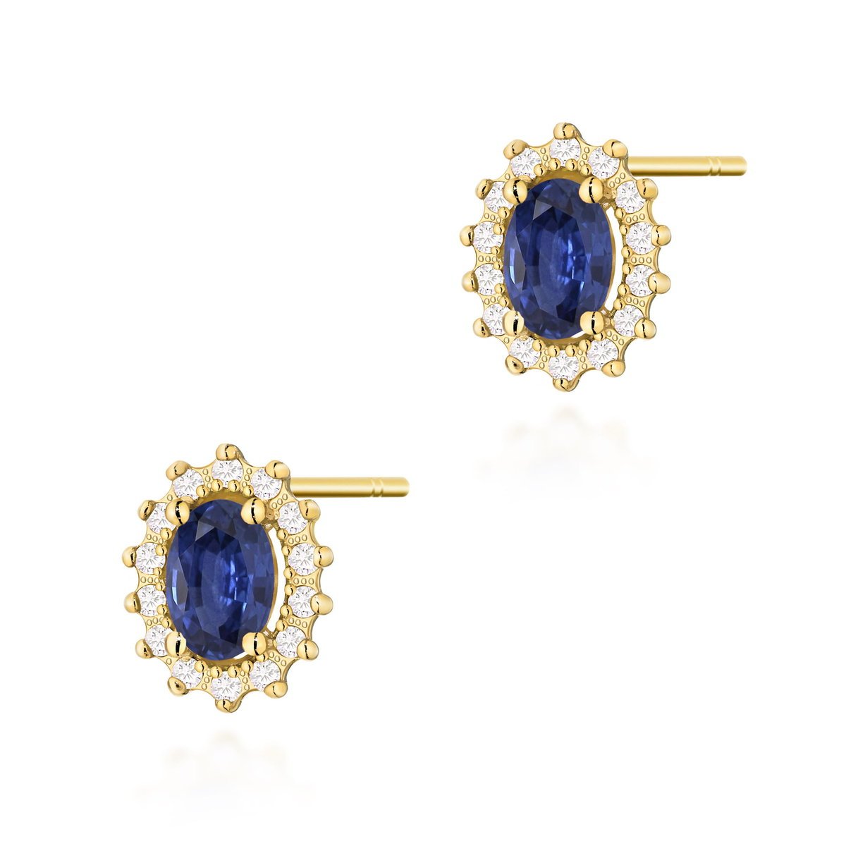Złote kolczyki K0514 Szafir 2 x 0,70ct żółte złoto pr. 585