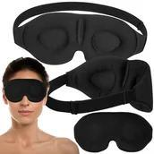 Akcesoria do bielizny - Opaska Na Oczy Do Spania Maska 3d Regulowana Lekka 100% Zaciemnienia Czarna - miniaturka - grafika 1