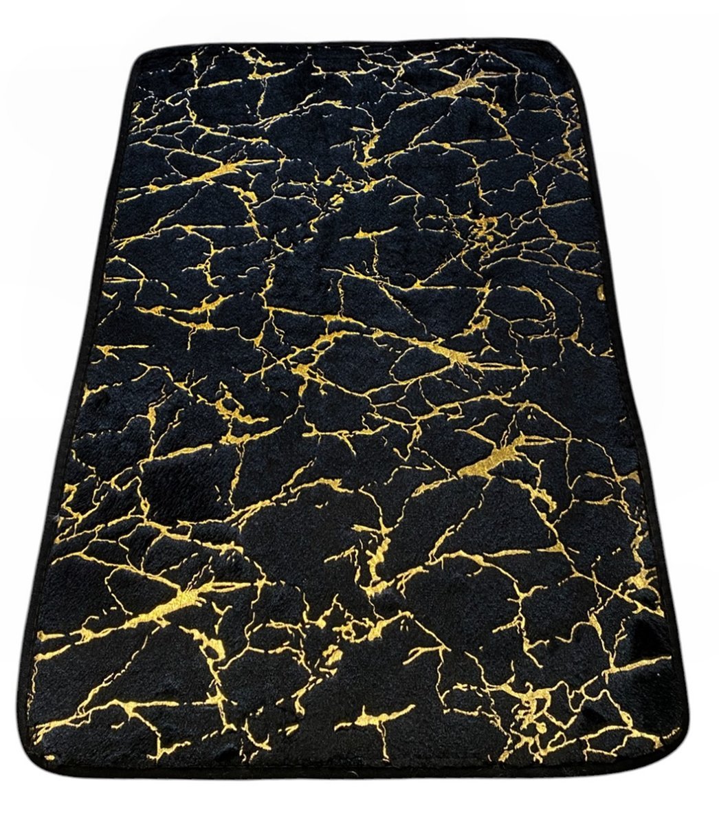 DYWANIK ŁAZIENKOWY MARMUR DT-11 CHODNIK MATA Z PIANKI 50x80 CZARNY