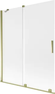 Mexen Velar parawan nawannowy 2-skrzydłowy rozsuwany 140 x 150 cm, szron, złoty - 896-140-000-31-50 - Parawany nawannowe - miniaturka - grafika 1