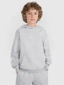 Bluzy dla chłopców - 4F Bluza dresowa nierozpinana z kapturem chłopięca - szara 122 (6-7 lat) - miniaturka - grafika 1