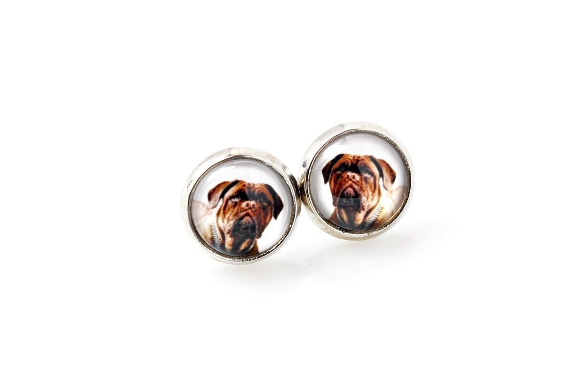 Dog z Bordeaux, Dogue de Bordeaux, Mastif francuski - kolczyki twoje zdjęcie handmade, własne zdjęcie, biżuteria marki Art.-Dog