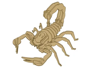 Drewniane Puzzle Przestrzenne 3D Skorpion Składanka Edukacyjna 35 Elementów - Puzzle - miniaturka - grafika 2