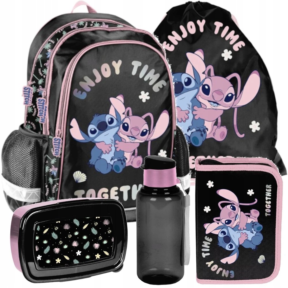 Plecak szkolny dla dziewczynki tornister 1-3 4-6 klasa Stitch Stich Zestaw