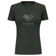 Koszulki i topy damskie - Salewa Pure Heart Dry T-shirt damski, zielony, XXS - miniaturka - grafika 1