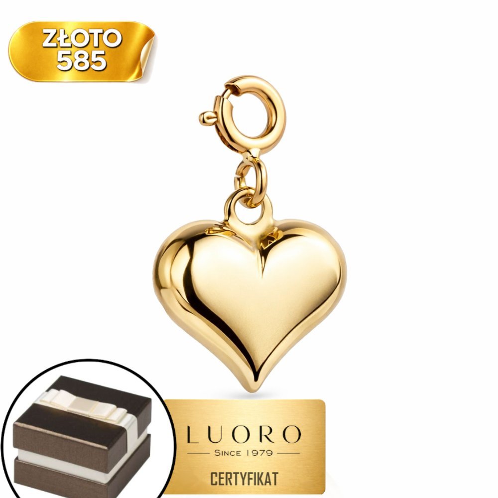 ZAWIESZKA ZŁOTA 585 14K SERCE 1,9 CM DELIKATNA PRESTIŻOWA BIŻUTERIA