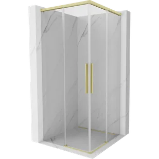 Mexen Rox Duo kabina prysznicowa rozsuwana 120 x 120 cm, transparent, złota szczotkowana - 8C2D-120-120-55-00 - Kabiny prysznicowe - miniaturka - grafika 1