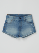 Spodnie i spodenki dla dziewczynek - Szorty jeansowe z wysokim stanem o kroju regular fit z bawełny model ‘Patty’ - miniaturka - grafika 1