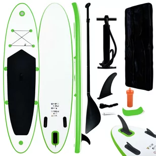VidaXL Lumarko Nadmuchiwana deska SUP z akcesoriami, zielono-biała 92731 VidaXL - Windsurfing - miniaturka - grafika 1
