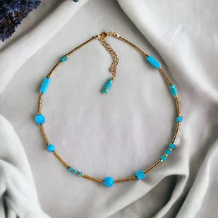 Naszyjnik TURQUOISE : choker :: summer collection : TURKUSOWY NASZYJNIK - Naszyjniki - miniaturka - grafika 1
