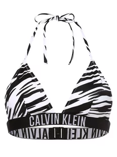 Calvin Klein - Damska góra od bikini  trójkątne miseczki  z wypełnieniem, czarny|biały - Stroje kąpielowe - miniaturka - grafika 1