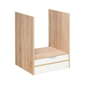 Szafki kuchenne - Szafka pod piekarnik, Vanessa, 60x56x81 cm, biel, dąb sonoma, połysk - miniaturka - grafika 1
