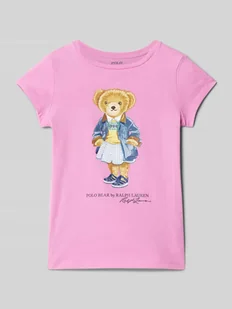 T-shirt z nadrukiem z motywem i logo - Koszulki dla dziewczynek - miniaturka - grafika 1