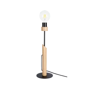 Britop Drewniana LAMPA stołowa SOLANGE 8541904 stojąca loftowa czarna drewno 8541904 - Lampy stojące - miniaturka - grafika 1