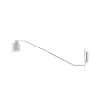Lampy ścienne - Kaspa Kinkiet Puro 20813101 biała ruchoma oprawa z przewodem 20813101 - miniaturka - grafika 1