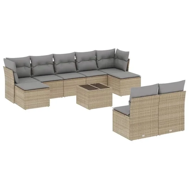 Zestaw mebli ogrodowych beżowy, rattan PE, wymiary: 55x62x69 cm, 62x62x69