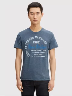 Koszulki męskie - Tom Tailor T-Shirt 1031636 Granatowy Regular Fit - grafika 1