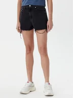 Spodenki damskie - Tommy Jeans Szorty jeansowe DW0DW20097 Czarny Regular Fit - miniaturka - grafika 1