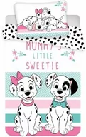 Pościel dla dzieci - Jerry Fabrics Pościel bawełniana 100x135 Pieski 3396 pies 101 Dalmatyńczyków szczeniaczek biała różowa miętowa dwustronna - miniaturka - grafika 1