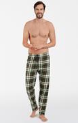 Piżamy męskie - Bawełniane spodnie męskie w kratę Seward, Kolor zielony-wzór, Rozmiar M, Italian Fashion - Intymna - miniaturka - grafika 1