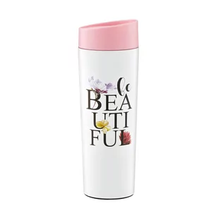Ambition GARDEN KUBEK TERMICZNY 340 ML RÓŻOWY KWIATY STAL NIERDZEWNA 62287 62287 - Kubki termiczne - miniaturka - grafika 1