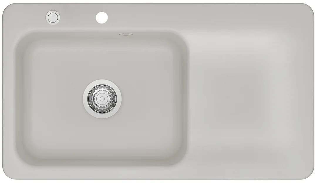 SYSTEMCERAM Zlewozmywak Juna 90 Alu, zlewozmywak ceramiczny, korek manualny 5015 01 76