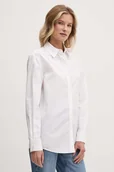 Koszule damskie - Calvin Klein koszula bawełniana damska kolor biały regular z kołnierzykiem klasycznym K20K207670 - miniaturka - grafika 1