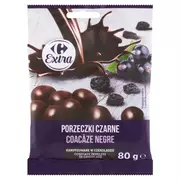 Inne słodycze - Carrefour Extra Porzeczki czarne kandyzowane w czekoladzie 80 g - miniaturka - grafika 1