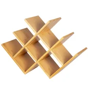 Półki do kuchni - PÓŁKA STOJAK BAMBUSOWY NA 8 BUTEK WINA 3804 - miniaturka - grafika 1