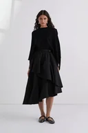 Spódnice - Karl Lagerfeld spódnica kolor czarny midi rozkloszowana A3W12015 - miniaturka - grafika 1