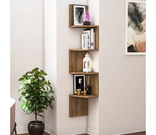 Półka narożna DESALDO 155,2x29,6 cm brązowa - Półki do salonu Półka narożna DESALDO 155,2x29,6 cm brązowa - Półki do salonu - miniaturka - grafika 1