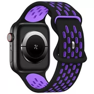 Akcesoria do smartwatchy - Pasek BELINE New Sport Silicone do Apple Watch 2/3/4/5/6/7/8/SE/SE 2/Ultra (42/44/45/49mm) Czarno-fioletowy - miniaturka - grafika 1