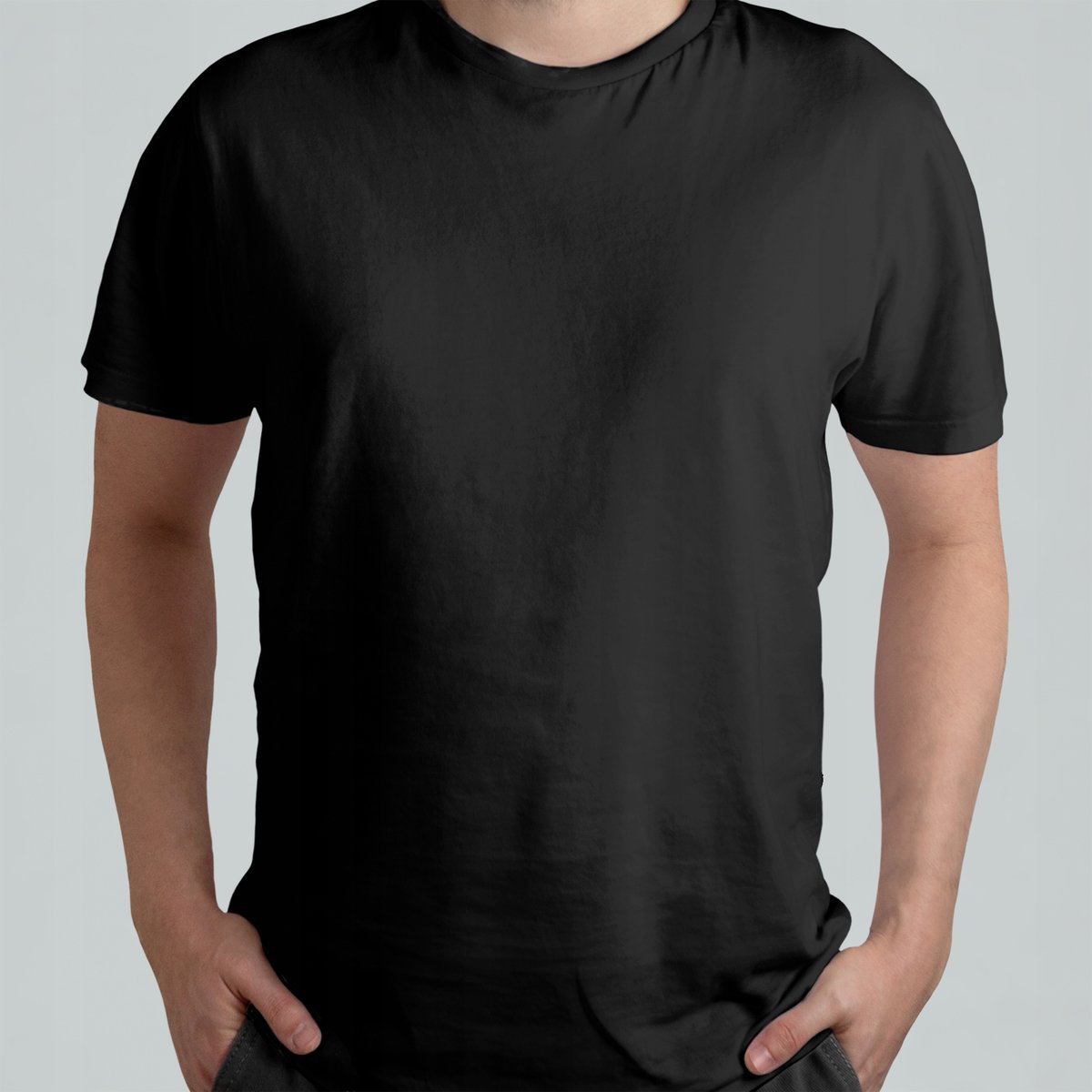 Bawełniana Czarna Koszulka T-shirt Bluzka