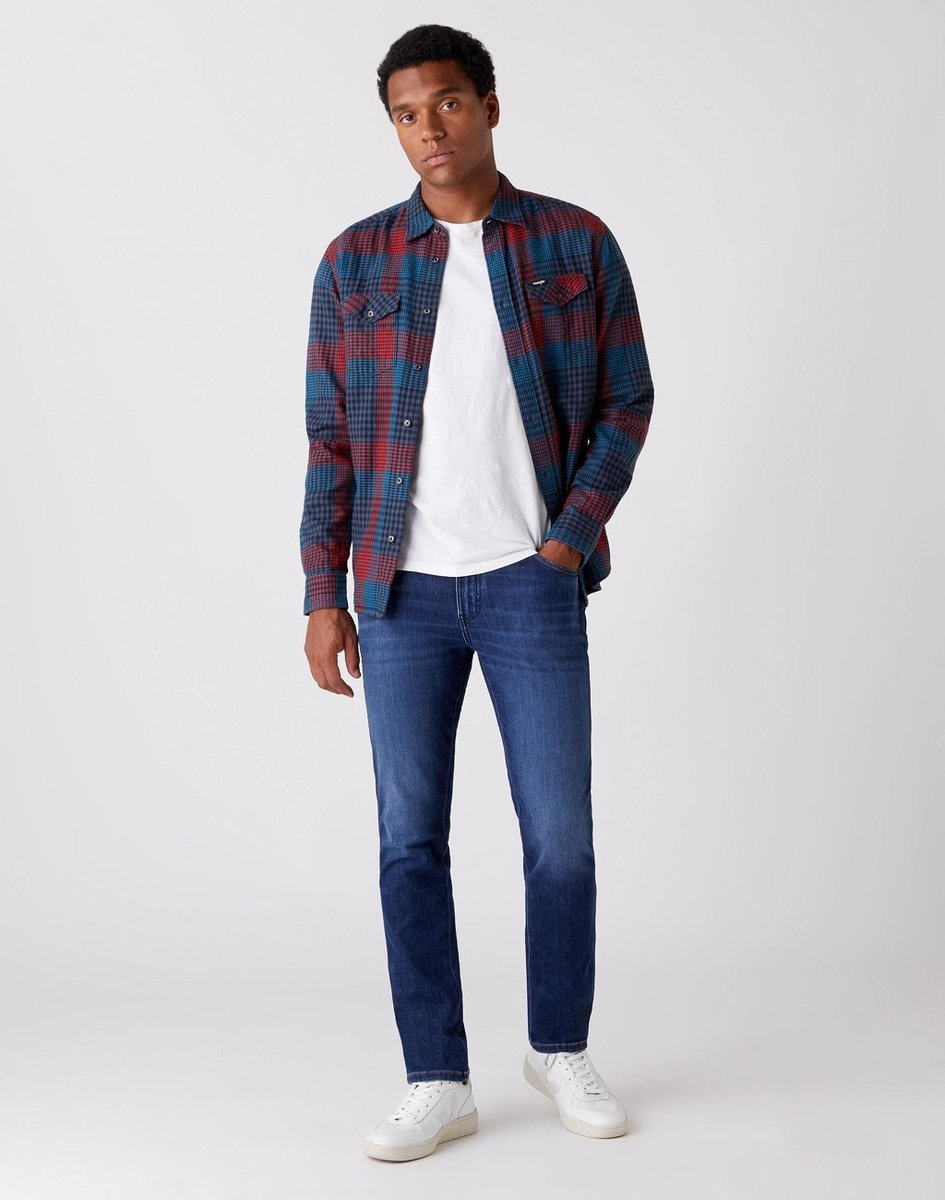 Spodnie Męskie Wrangler Texas Slim Velvery Blue W12Sao91Y-W40 L30