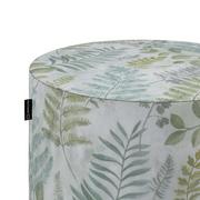 Dekoria Puf Barrel zielone gałązki na szaro pastelowym tle 40 wys 40 cm Pastel Forest 1224-142-46