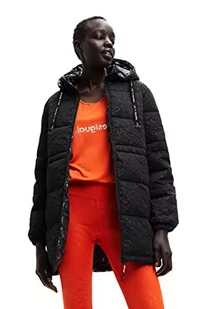 Desigual Damski długi płaszcz z podszewką, Schwarz, XS - Płaszcze damskie - miniaturka - grafika 1